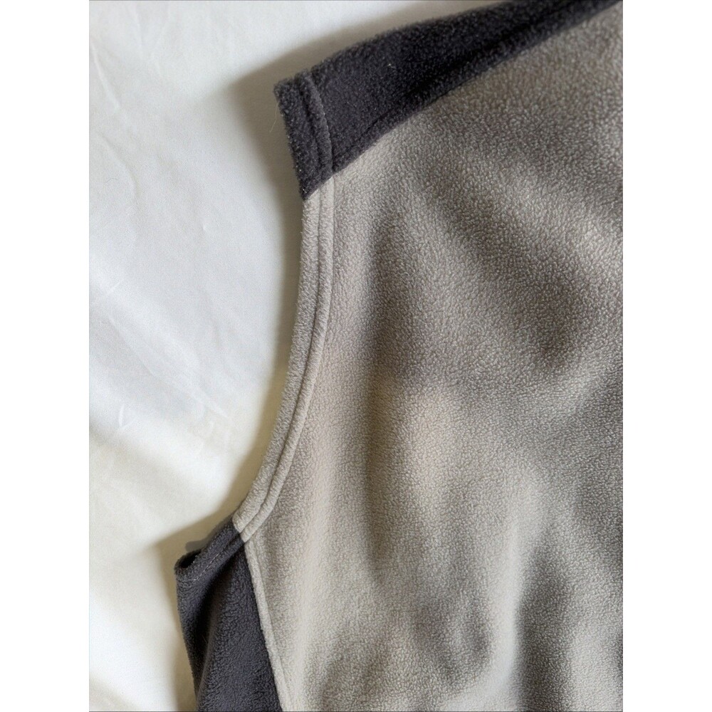 Columbia Vest Men's Large Two Tone Tan Gray Outdoor Fleece Sleeveless Zip - Picture 11 of 12